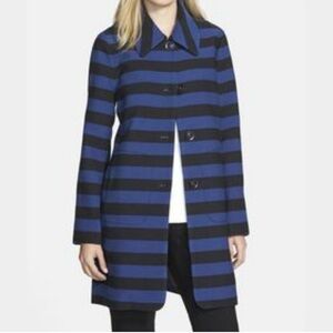 TRINA TURK Zoey Blue Black Topper COAT 2